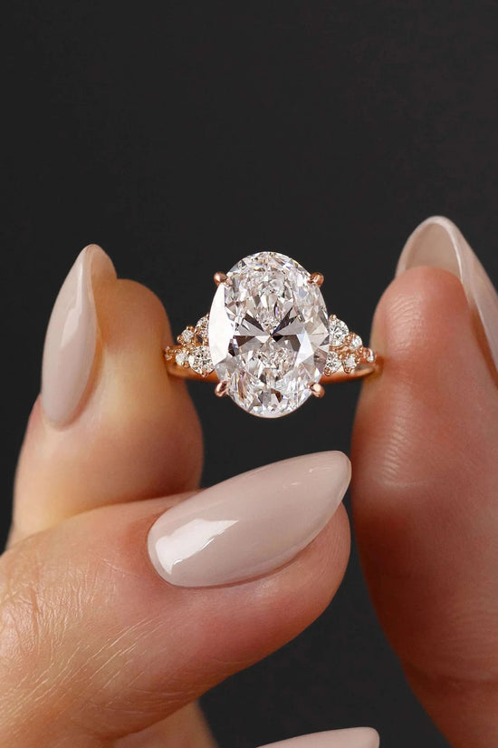 S925 Oval Zirconia Starry Ring