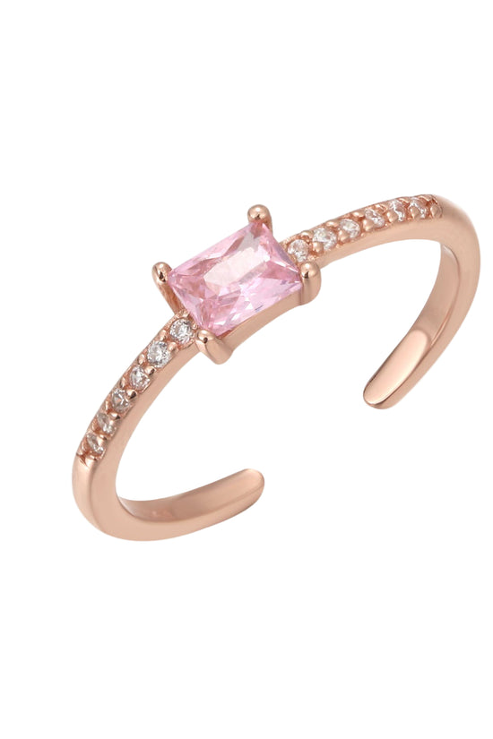 Toe Ring S925 Sterling Silver Rose Gold Gemstone