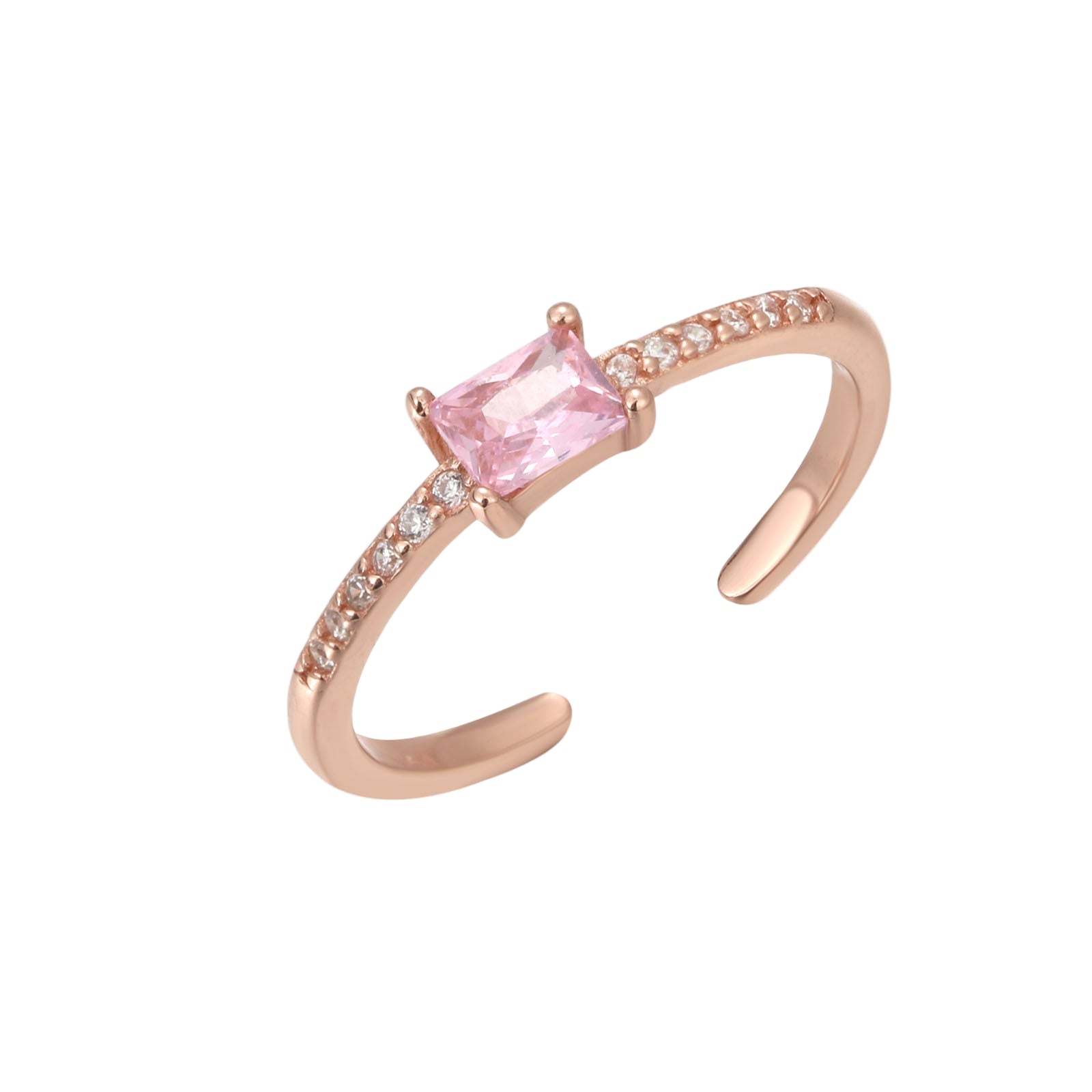 Toe Ring S925 Sterling Silver Rose Gold Gemstone