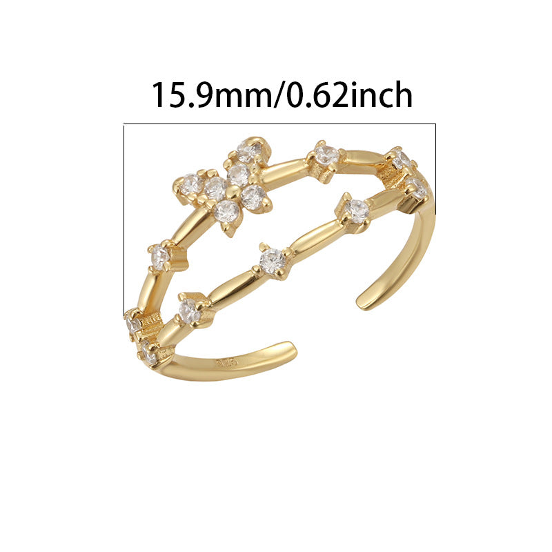 Toe Ring S925 Sterling Silver Sparkly Butterfly