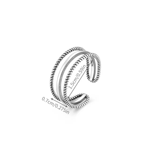 S925 Triple Band Toe Ring