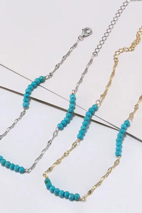 S925 Turquoise Stones Anklet