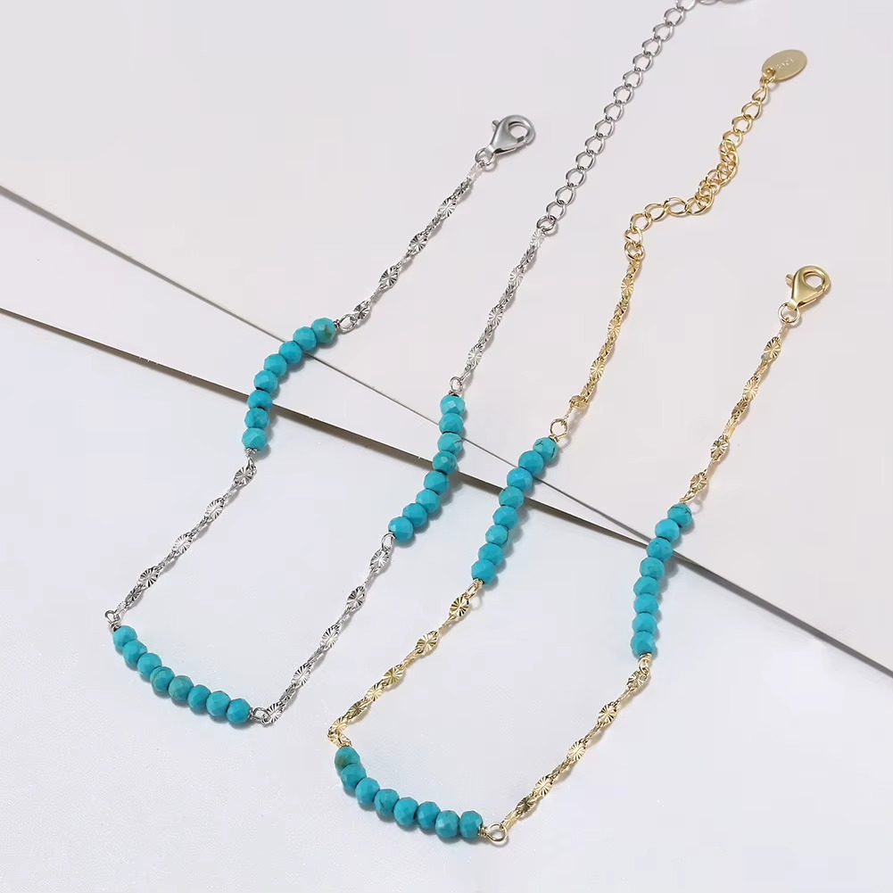 S925 Turquoise Stones Anklet