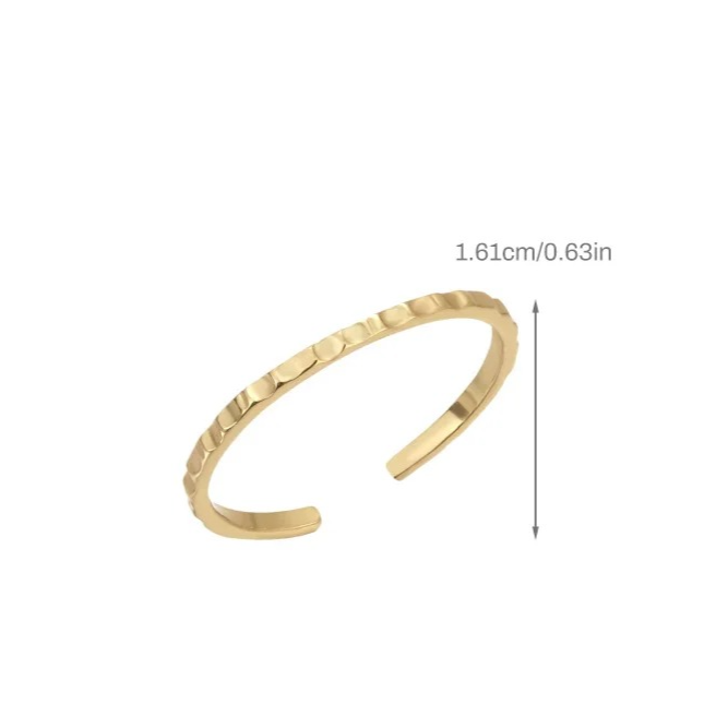 S925 Hammered Toe Ring