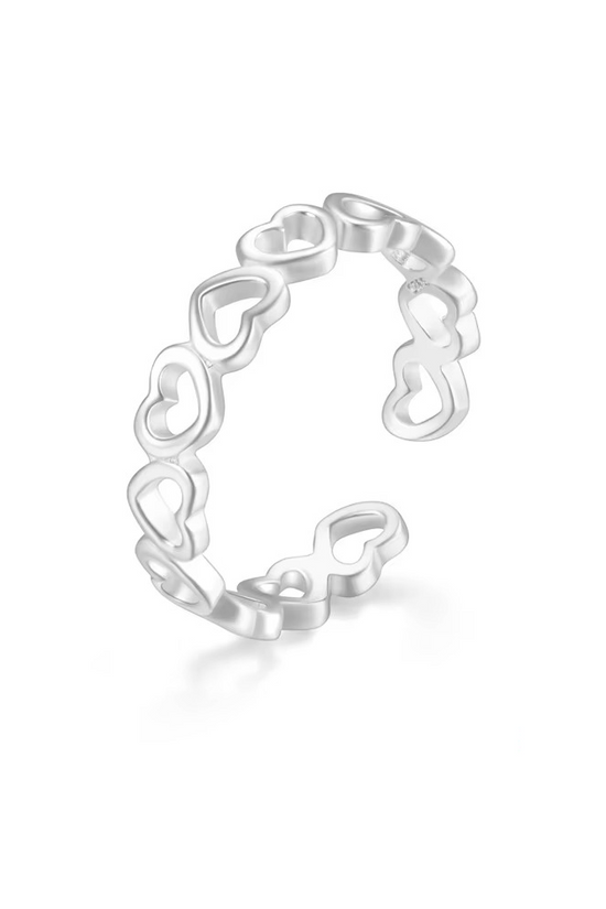 S925 Hearts Toe Ring