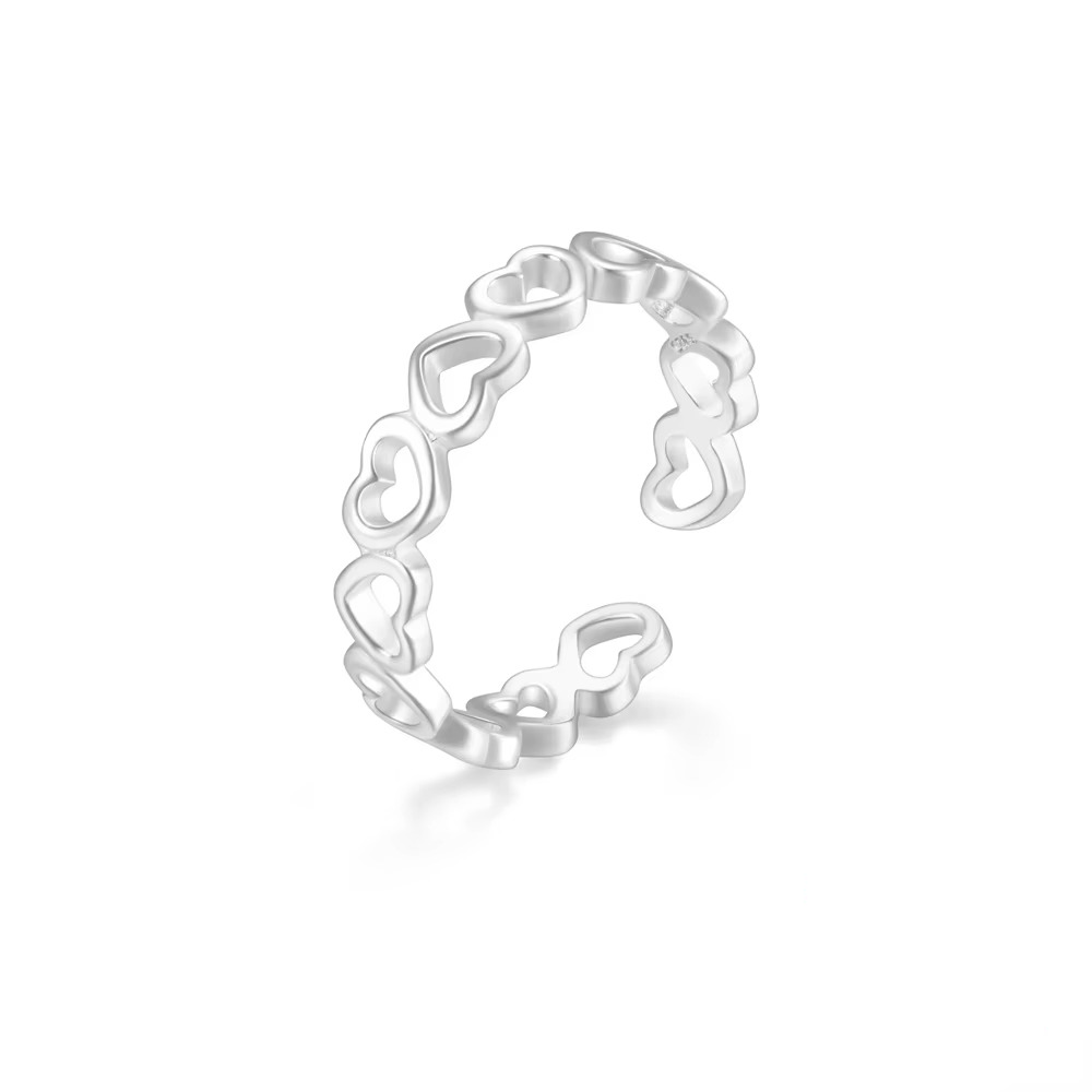 S925 Hearts Toe Ring