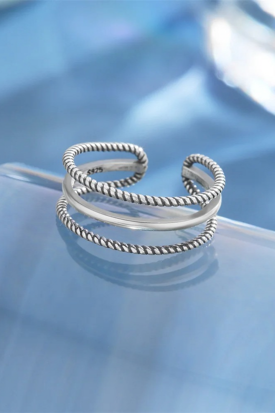 S925 Triple Band Toe Ring