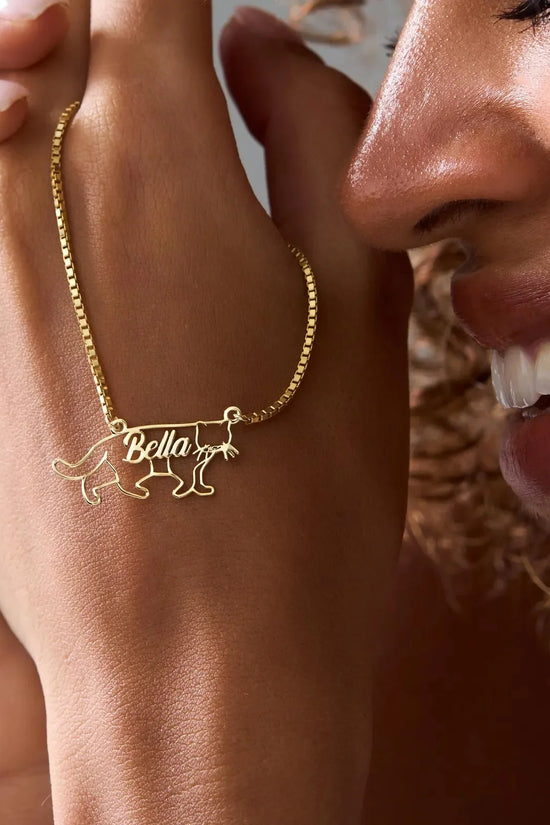 Personalized Silhouette Cat Necklace