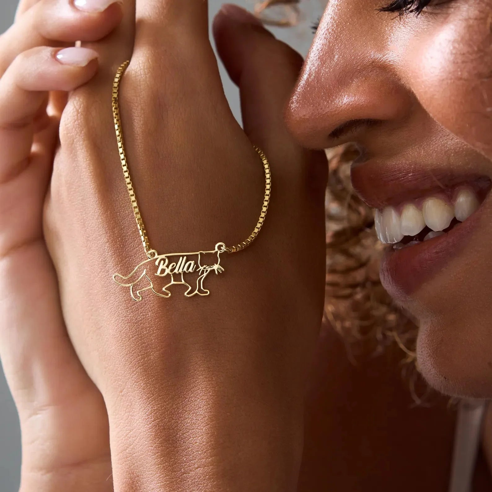 Personalized Silhouette Cat Necklace