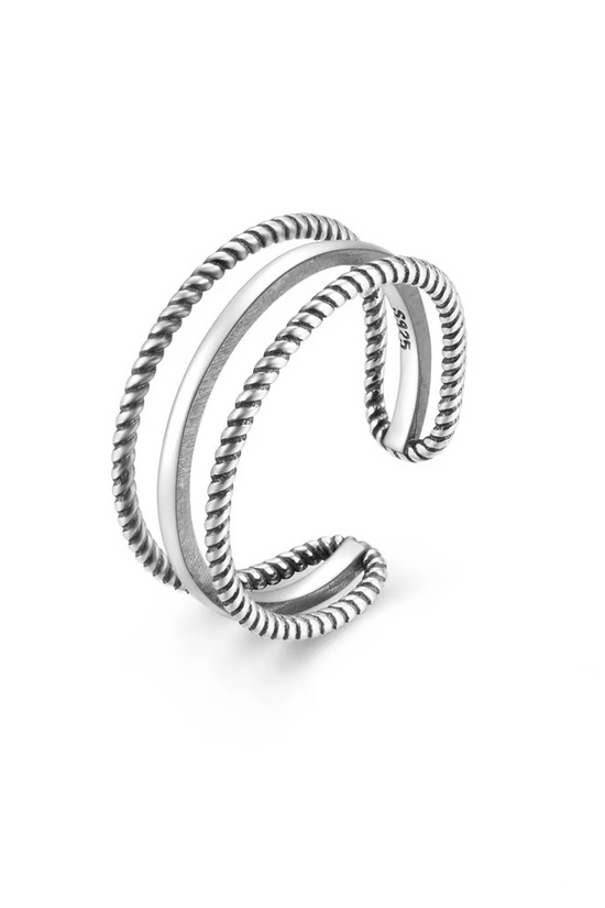 S925 Triple Band Toe Ring