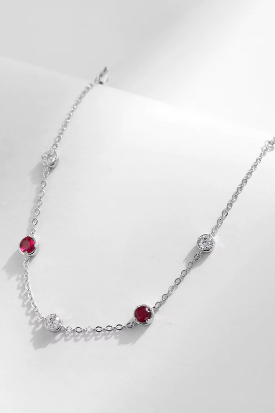S925 Zircon Rubies Bracelet