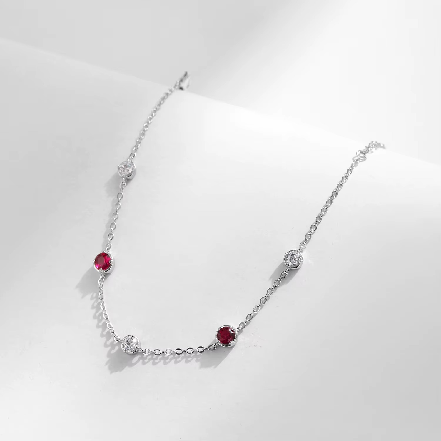 S925 Zircon Rubies Bracelet
