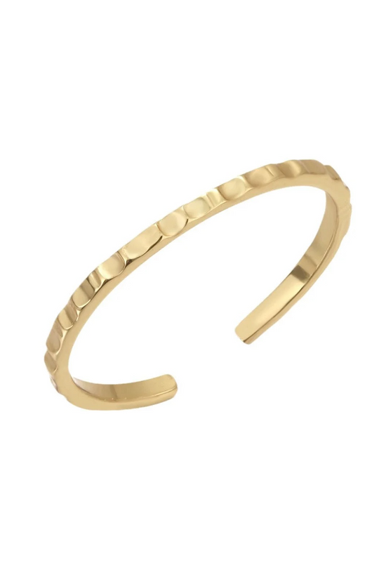 S925 Hammered Toe Ring