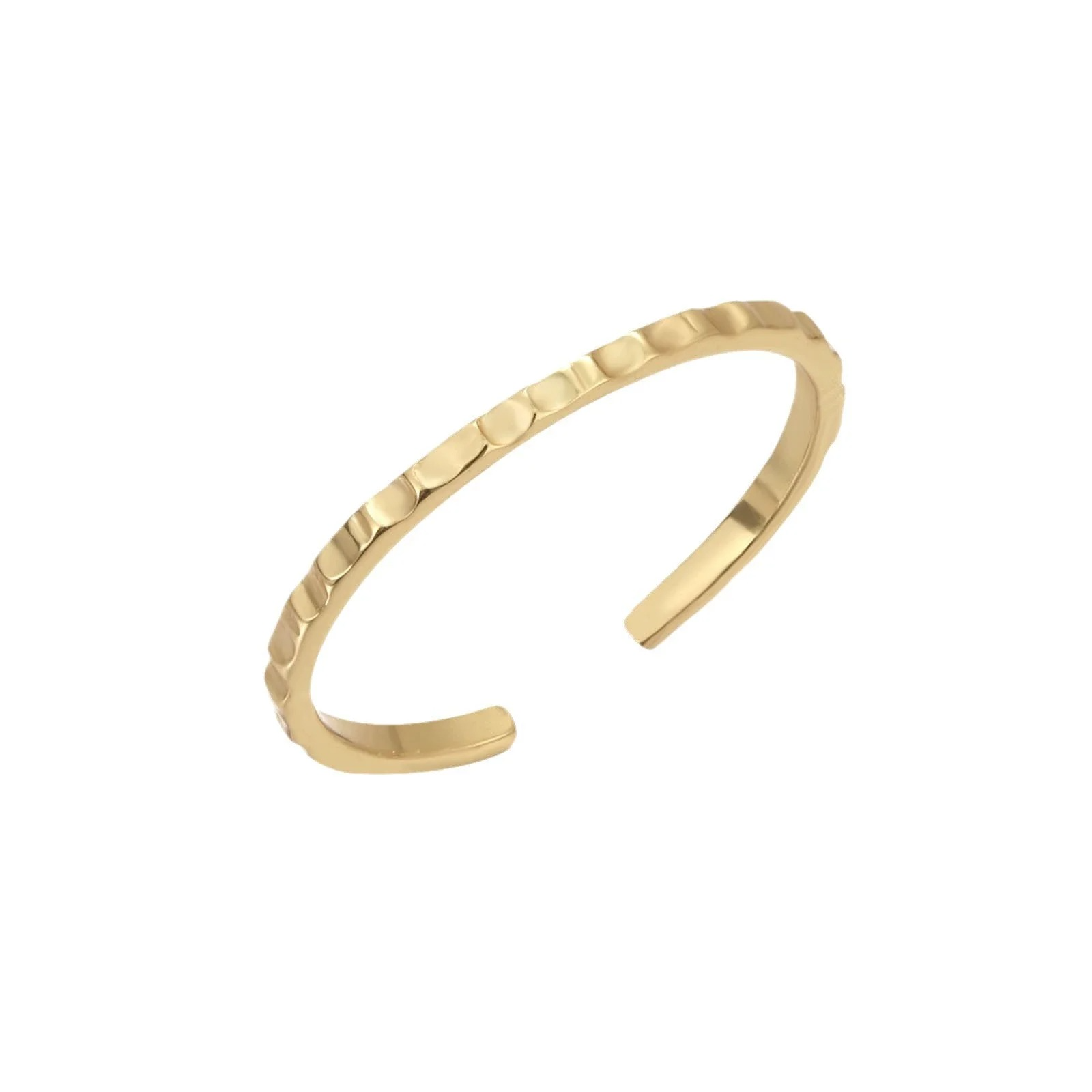 S925 Hammered Toe Ring