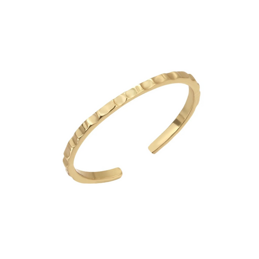 S925 Hammered Toe Ring