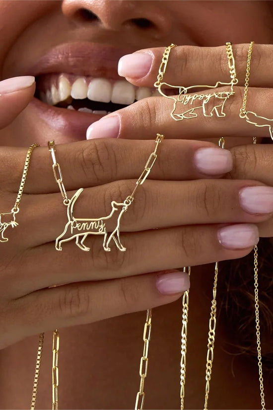 Personalized Silhouette Cat Necklace