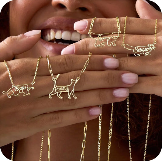 Personalized Silhouette Cat Necklace