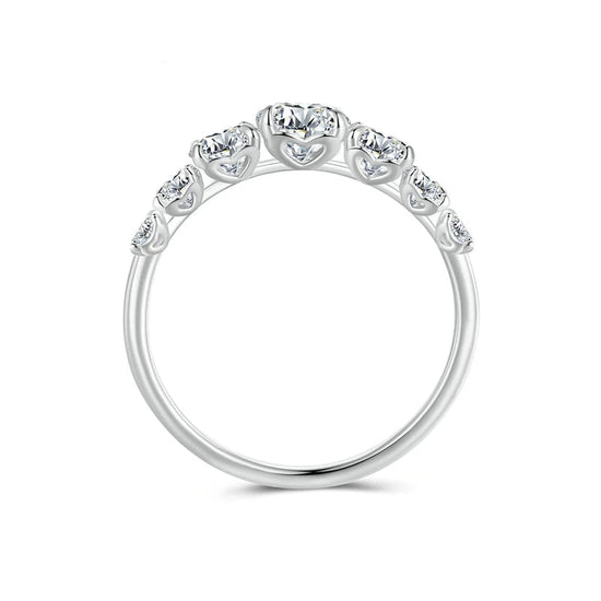 S925 Moissanite Seven Stones Ring