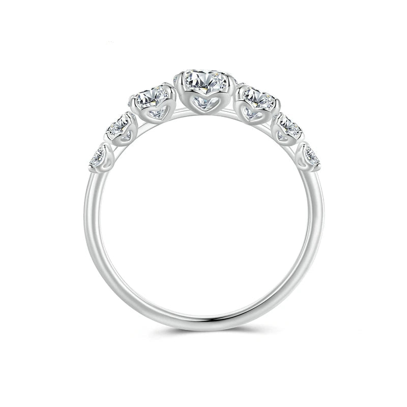S925 Moissanite Seven Stones Ring