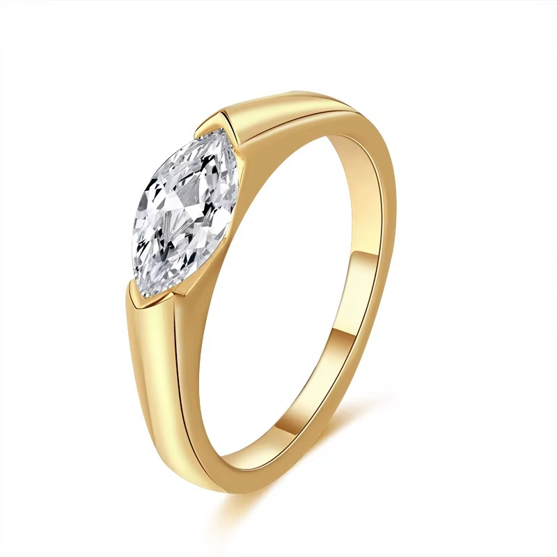 S925 Marquise Cut 1ct Moisannite Ring