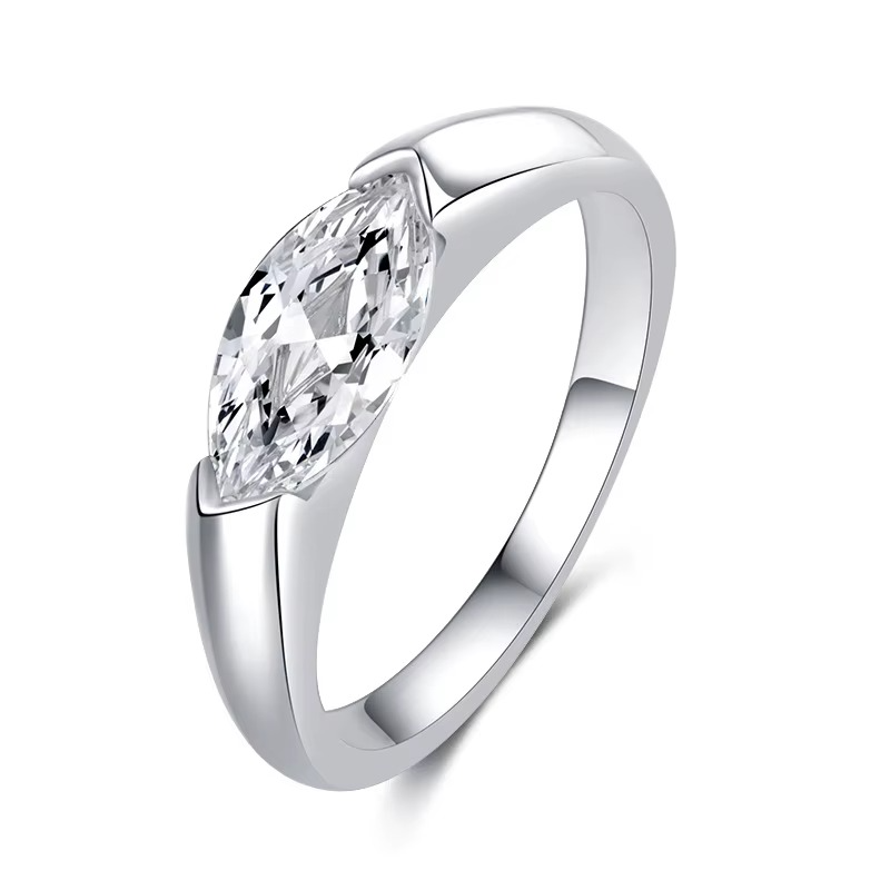 S925 Marquise Cut 1ct Moisannite Ring