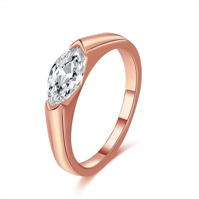 S925 Marquise Cut 1ct Moisannite Ring