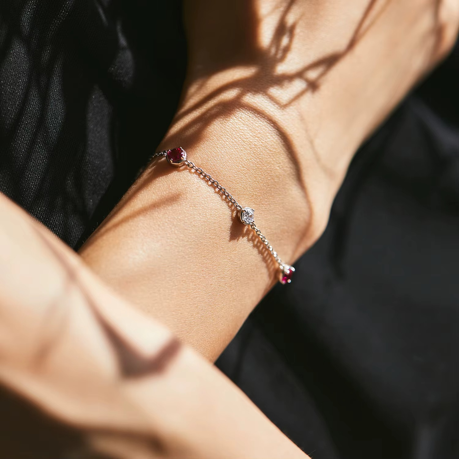 S925 Zircon Rubies Bracelet
