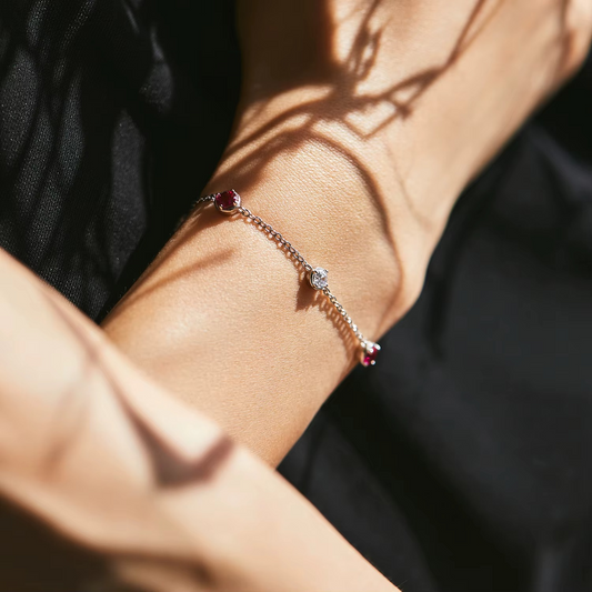 S925 Zircon Rubies Bracelet
