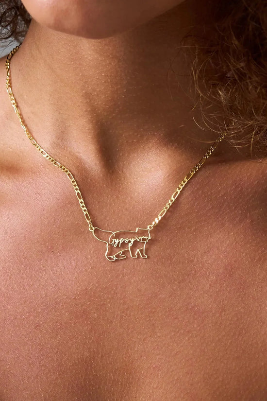 Personalized Silhouette Cat Necklace