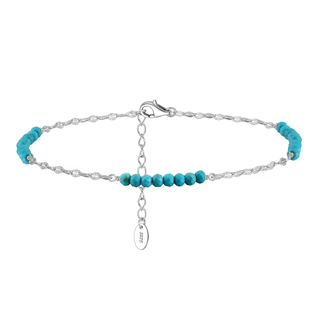 S925 Turquoise Stones Anklet