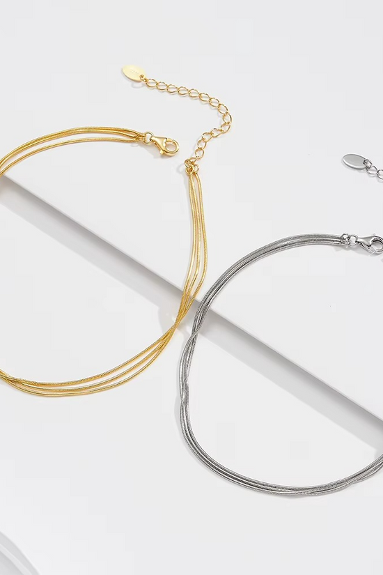 S925 Triple Layer Anklet