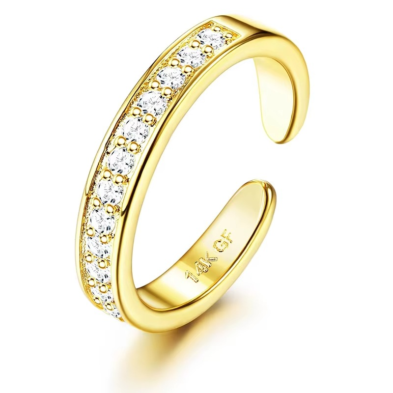Gold Filled Toe Ring with Crystals