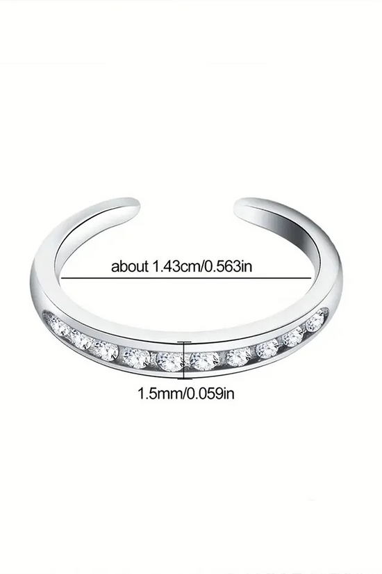 S925 Crystals Toe Ring