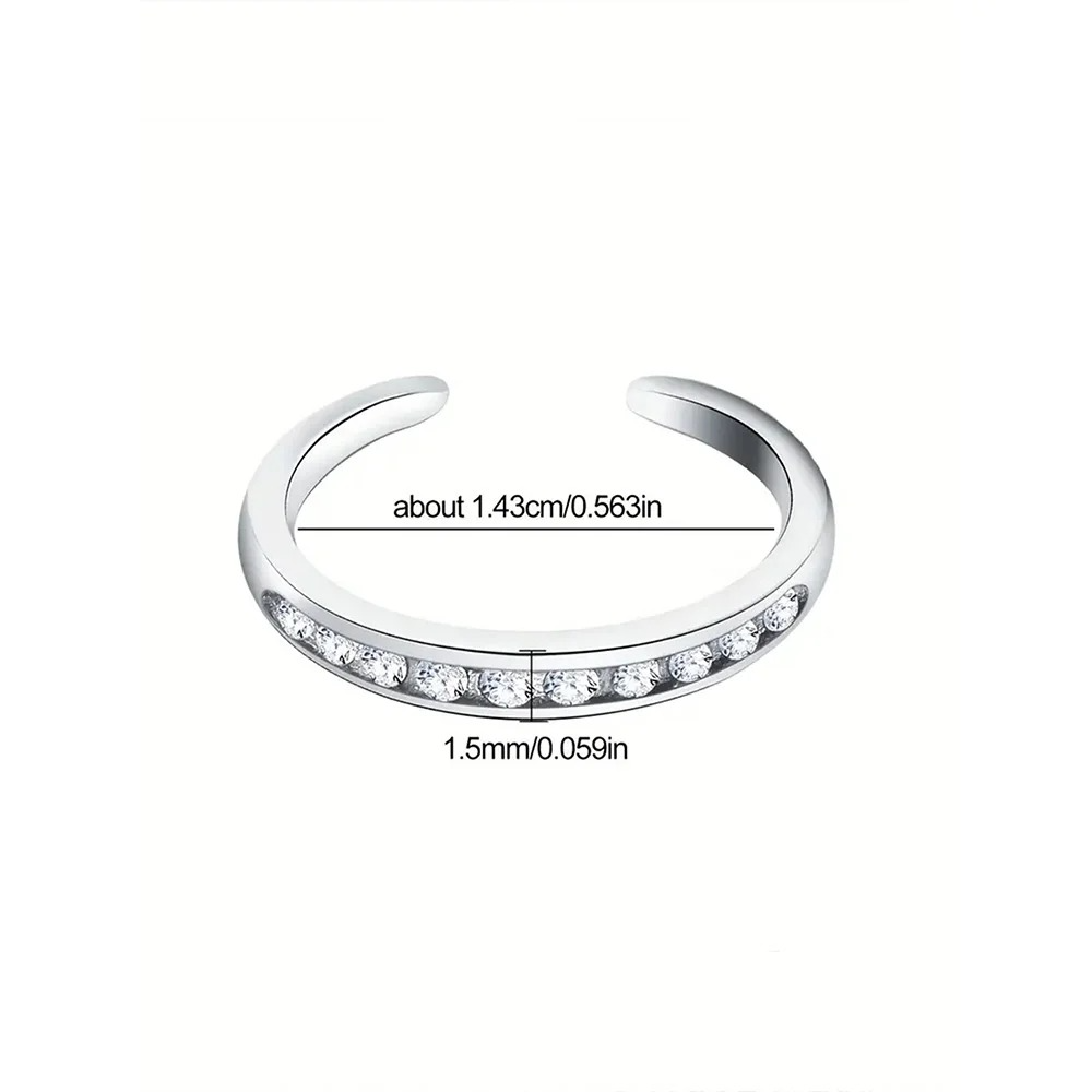 S925 Crystals Toe Ring