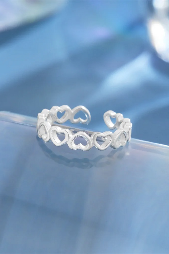 S925 Hearts Toe Ring