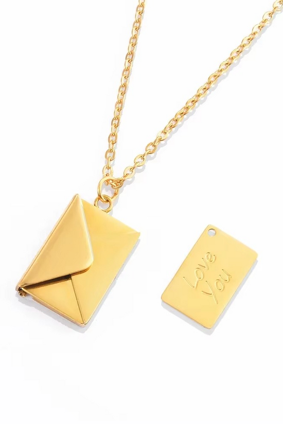 Love You Envelope Necklace