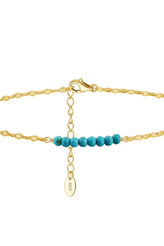 S925 Turquoise Stones Anklet