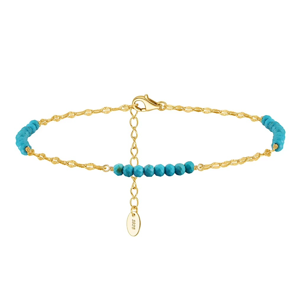 S925 Turquoise Stones Anklet