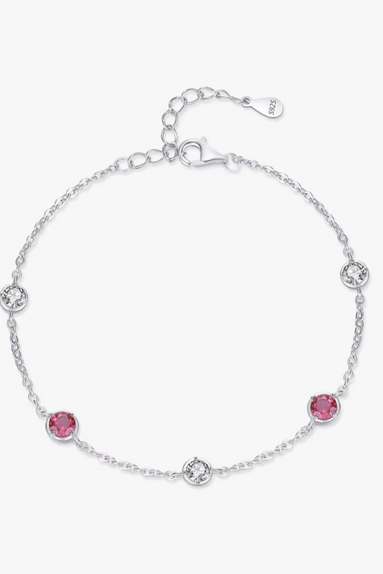 S925 Zircon Rubies Bracelet