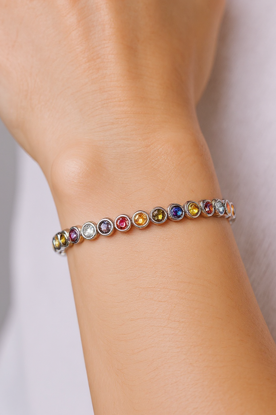 Rainbow Tennis Bracelet