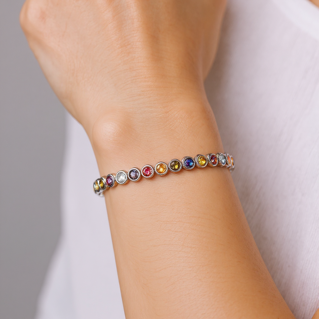 Rainbow Tennis Bracelet