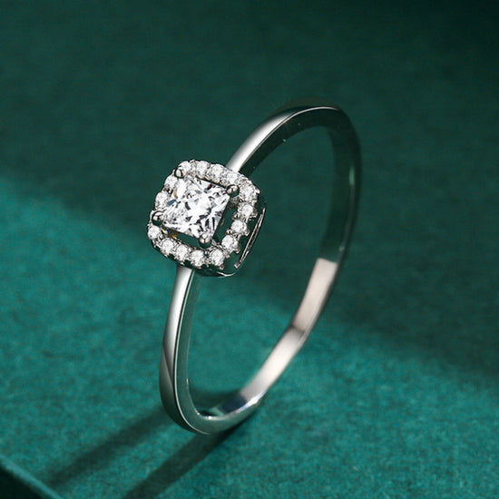 S925 Princess Halo Zirconia Ring