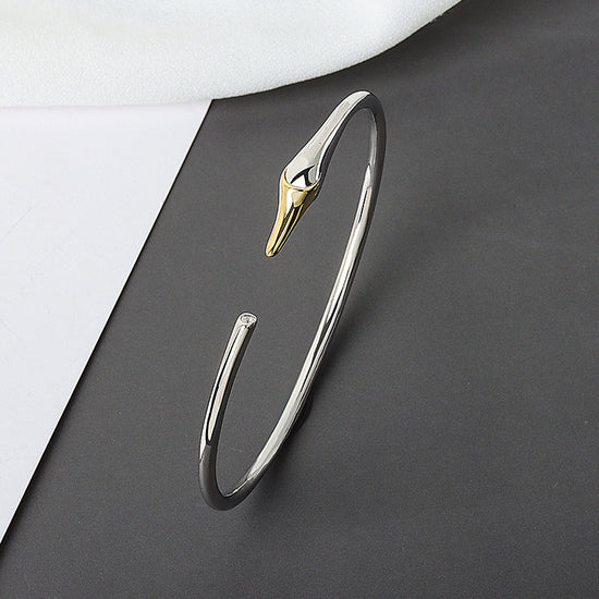 Silver Plated Swan Bangle