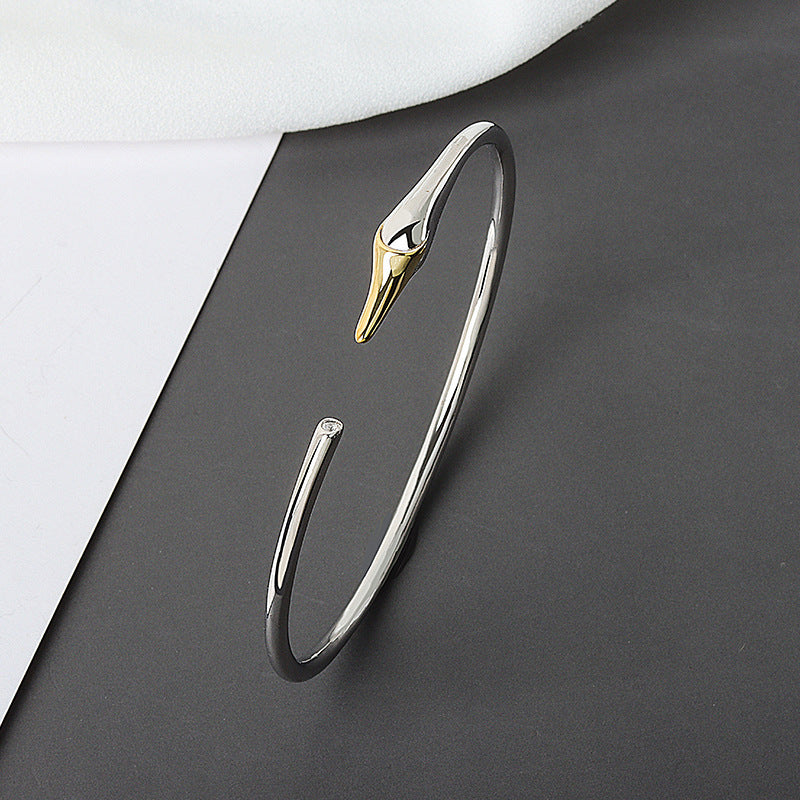 Silver Plated Swan Bangle