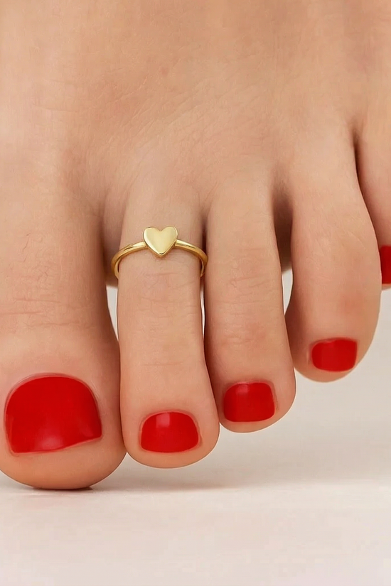 Toe Ring S925 Sterling Silver Heart