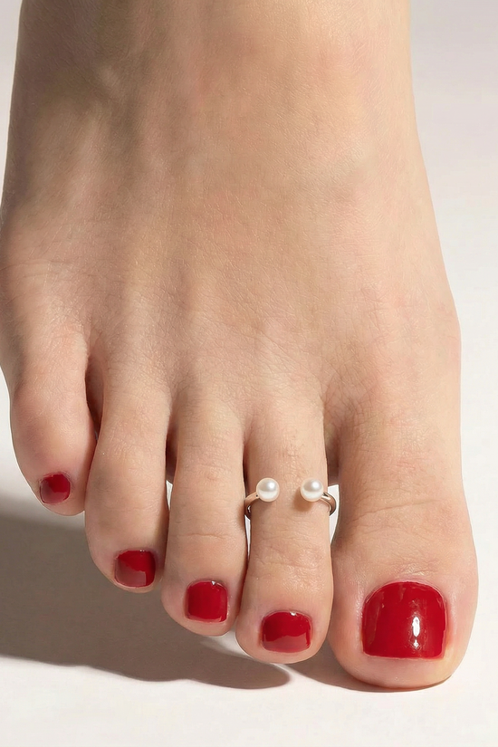 Toe Ring S925 Sterling Silver Pearls