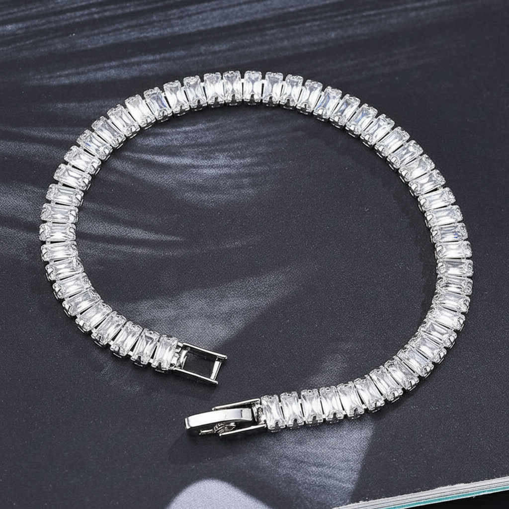 Rectangular Zirconia Tennis Bracelet 5MM