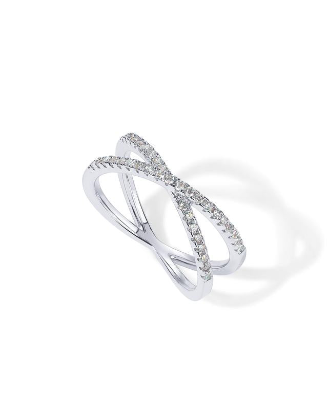 S925 X-Cross Stackable Ring
