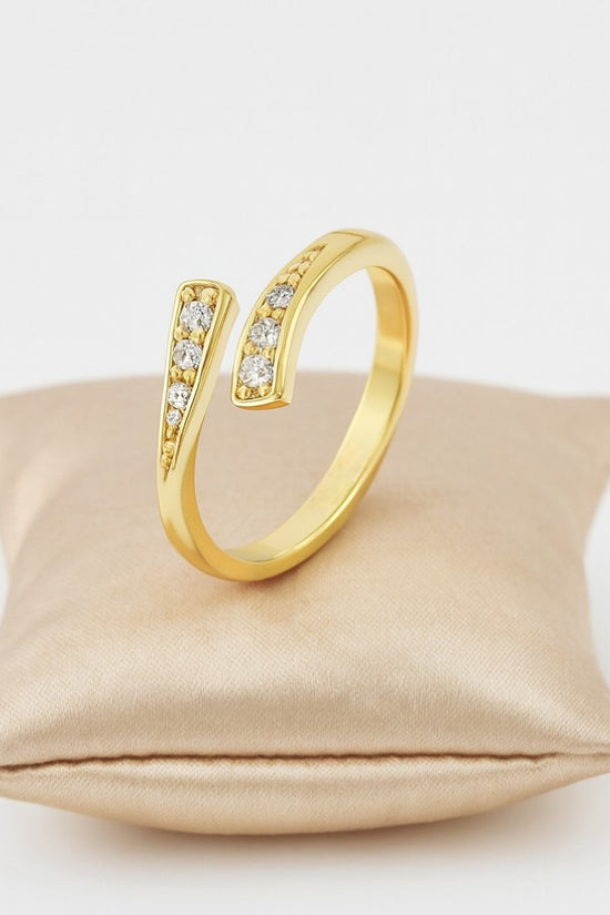 Gold Filled Hug Toe Ring with Crystals