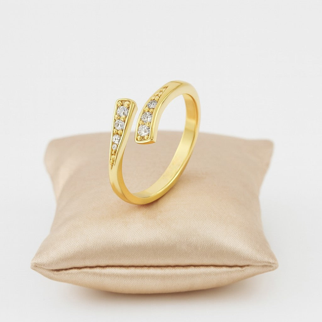 Gold Filled Hug Toe Ring with Crystals